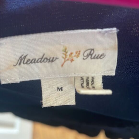 Anthropologie Meadow rue navy blue diamond abstract velvet cocktail party dress - Picture 16 of 17